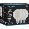 Mexen Vintis 3x LED нажежаема жичка крушка E27, G95, 10W, неутрална - 4000K, 1320 lm,
