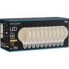 Mexen Vintis 10x LED спираловидна нажежаема жичка E27, G95, 6W, Топла - 2200K, 530 lm,