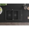 Mexen Gaspar гранитна мивка с 1,5 камери с отцедник и кухненски смесител Rita,