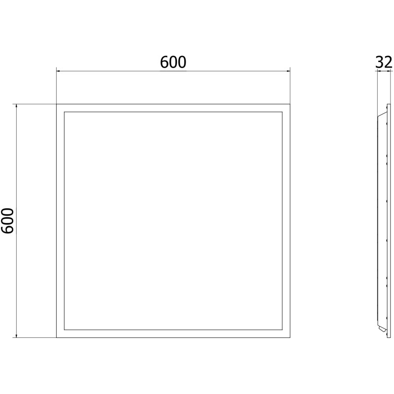 Mexen Brill-S LED таванен панел вграден 60 x 60 см, 36W, Неутрална - 4000K, 3960 lm, черен