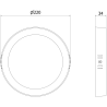 Mexen LDSR LED таванно осветление, монтирано на повърхността, диаметър 22 см,
