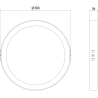 Mexen LDSR LED таванна лампа, монтаж на таван, фи 30 см, 24W, Неутрална - 4000K, 1920 lm,