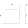 Mexen LDSS LED таванно осветление за повърхностен монтаж 22 x 22 см, 18W,