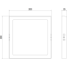 Mexen LDSS LED таванно осветление 30 x 30 см, 24W, неутрална - 4000K, 2640 lm, бял