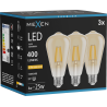 Mexen Vintis 3x LED филамент крушка E27, ST64, 4W, Топло - 2200K, 400 lm, кехлибар