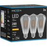 Mexen Vintis 3x LED филамент крушка E27, ST64, 4W, Топла - 2200K, 300 lm, дым - L152-E27-0422-70x03