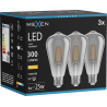 Mexen Vintis 3x LED филамент крушка E27, ST64, 4W, Топла - 2700K, 300 lm, опушен - L152-E27-0427-70x03