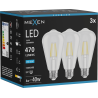 Mexen Vintis 3x LED крушка с нажежаема жичка E27, ST64, 4W, Студена - 6500K, 470 lm,