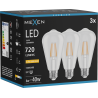 Mexen Vintis 3x LED нажежаема жичка E27, ST64, 6W, Топла - 2200K, 720 lm, прозрачно