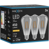 Mexen Vintis 3x LED филаментна крушка E27, ST64, 6W, Топла - 2200K, 450 lm, димно
