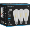 Mexen Vintis 3x LED Филаментна крушка E27, ST64, 6W, Студена - 6500K, 720 lm, прозрачна