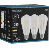 Mexen Vintis 3x LED нажежаема жичка E27, ST64, 8W, Топла - 2700K, 1055 lm, прозрачно