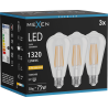Mexen Vintis 3x LED филамент крушка E27, ST64, 10W, Топла - 2200K, 1320 lm, прозрачна
