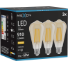 Mexen Vintis 3x LED филамент крушка E27, ST64, 10W, Топла - 2700K, 910 lm, кехлибар
