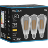 Mexen Vintis 3x LED филамент крушка E27, ST64, 10W, Топла - 2700K, 780 lm, димна - L152-E27-1027-70x03