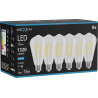 Mexen Vintis 6x LED филамент крушка E27, ST64, 10W, Студена - 6500K, 1320 lm, прозрачна -