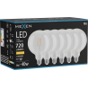 Mexen Vintis 6x LED филаментна крушка E27, G125, 6W, Топла - 2700K, 720 lm, прозрачна