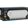Mexen Vintis 10x LED нажежаема лампа E27, G125, 6W, Топла - 2700K, 720 lm, прозрачна