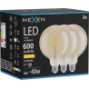 Mexen Vintis 3x LED нажежаема лампа E27, G125, 6W, Топла - 2700K, 600 lm, кехлибар