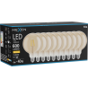 Mexen Vintis 10x LED филaментна крушка E27, G125, 6W, Топла - 2700K, 600 lm, кехлибар