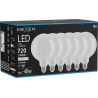 Mexen Vintis 6x LED филамент крушка E27, G125, 6W, неутрална - 4000K, 720 lm, прозрачно