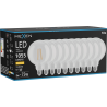 Mexen Vintis 10x LED филамент крушка E27, G125, 8W, Топла - 2700K, 1055 lm, прозрачна