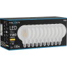 Mexen Vintis 10x LED филаментна крушка E27, G125, 12W, Топла - 2700K, 1560 lm, прозрачна