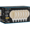 Mexen Vintis 6x LED крушка спирала филмент E27, G125, 6W, Топла - 2200K, 530 lm, кехлибар
