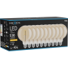 Mexen Vintis 10x LED спирална нажежаема крушка E27, G125, 6W, Топла - 2200K, 530 lm,