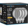 Mexen Vintis 3x крушка с нажежаема спирала LED E27, G125, 6W, Топла - 2200K, 350 lm, димно