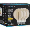 Mexen Vintis 3x LED спирална нишка E27, G125, 8W, Топла - 2200K, 600 lm, амбър - L168-E27-0822-50x03