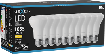 Mexen Nova 10x LED крушка E27, R63, 10W, Топла - 3000K, 1055 lm - L104-E27-1030-01x10