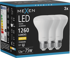 Mexen Nova 3x LED крушка E27, R63, 12W, Топла - 3000K, 1260 lm - L104-E27-1230-01x03