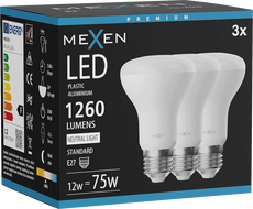 Mexen Nova 3x LED крушка E27, R63, 12W, Неутрална - 4000K, 1260 lm - L104-E27-1240-01x03