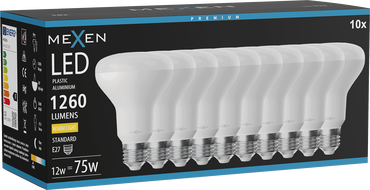 Mexen Nova 10x LED крушка E27, R80, 12W, Топла - 3000K, 1260 lm - L105-E27-1230-01x10