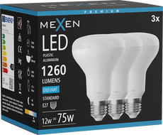 Mexen Nova 3x LED крушка E27, R80, 12W, Студена - 6500K, 1260 lm - L105-E27-1265-01x03