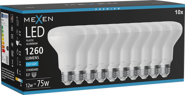 Mexen Nova 10x LED крушка E27, R80, 12W, Студена - 6500K, 1260 lm - L105-E27-1265-01x10