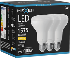 Mexen Nova 3x LED крушка E27, R80, 15W, Топла - 3000K, 1575 lm - L105-E27-1530-01x03