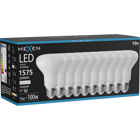 Mexen Nova 10x LED крушка E27, R80, 15W, Неутрална - 4000K, 1575 lm - L105-E27-1540-01x10
