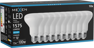 Mexen Nova 10x LED крушка E27, R80, 15W, Студена - 6500K, 1575 lm - L105-E27-1565-01x10