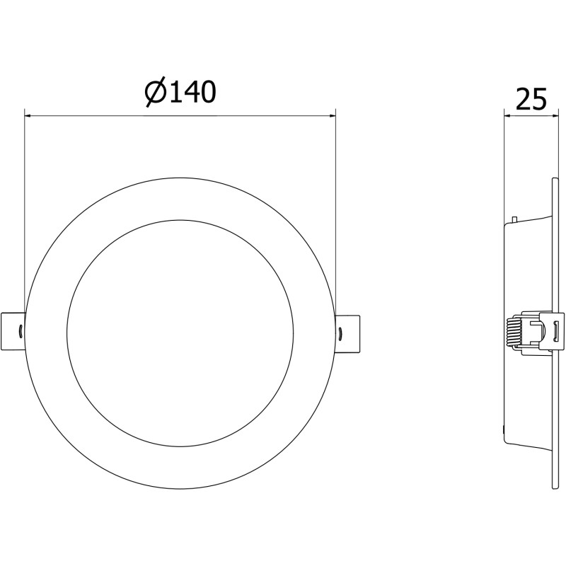 Mexen LDRR вграден таванен панел LED downlight, диаметър 14 cm, 9W, неутрална - 4000K, 990