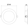 Mexen LDRR вграден таванен панел LED downlight, диаметър 14 cm, 9W, неутрална - 4000K, 990