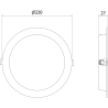 Mexen LDRR Вграден LED таванен панел downlight, ø 22 см, 18W, Неутрална - 4000K, 1980 lm, бял