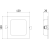 Mexen LDRR LED вграден таванен панел Downlight 12 x 12 см, 6W, неутрална - 4000K, 390 lm,
