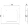 Mexen LDRR вграден LED таванен панел Downlight 17 x 17 cm, 12W, студена - 6500K, 1320 lm, бял
