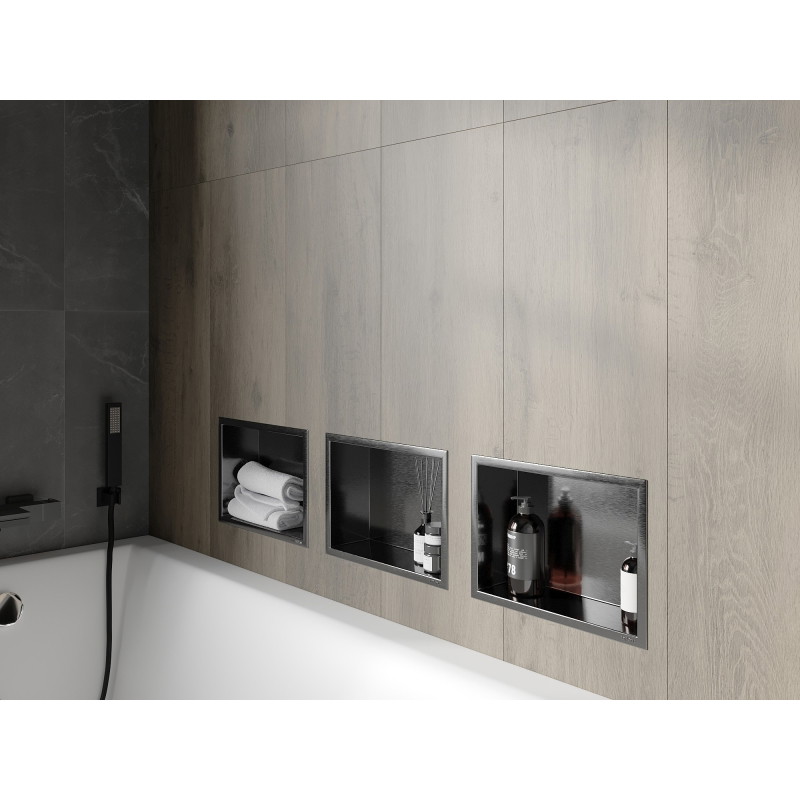 Mexen X-Wall-R вградена полица с яка 30 x 20 cm, матиран gun gray - 19E0302010