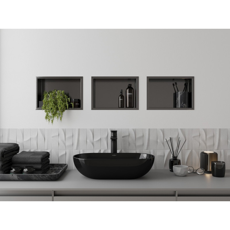 Mexen X-Wall-R вградена полица с яка 30 x 20 cm, матиран gun gray - 19E0302010