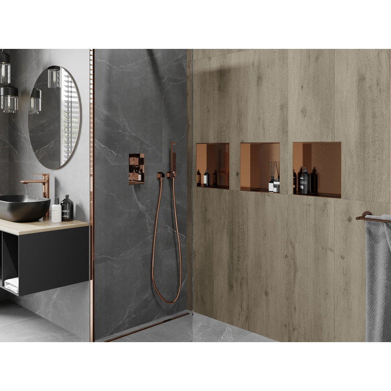 Mexen X-Wall-NR нишева рафт без фланец 30 x 30 см, мед с четка - 19C1303010
