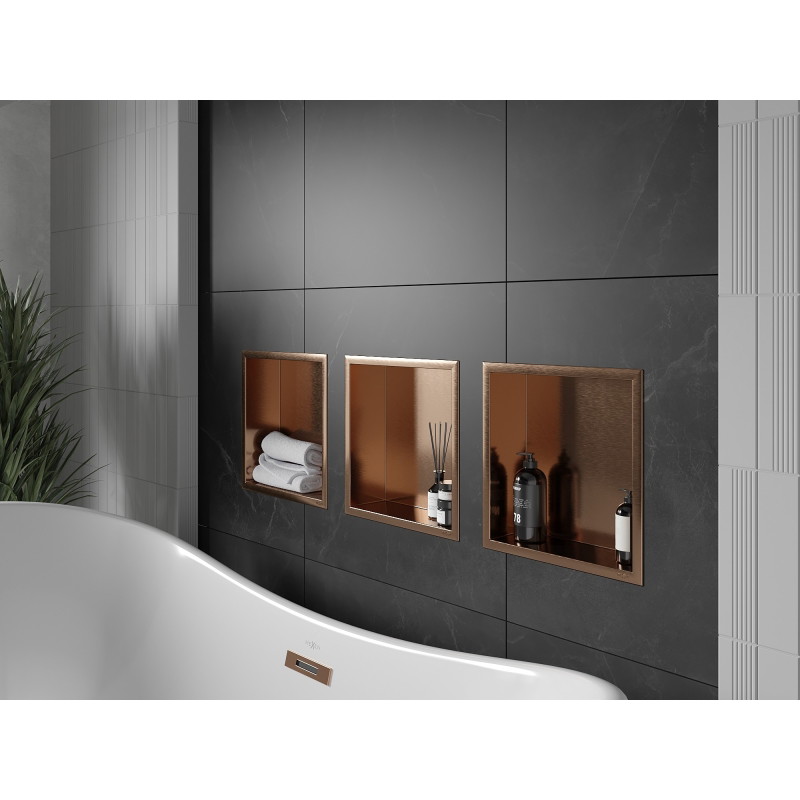 Mexen X-Wall-R ниша с рафт с яка 30 x 30 см, четкана мед - 19C0303010