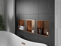 Mexen X-Wall-R ниша с рафт с яка 30 x 30 см, четкана мед - 19C0303010